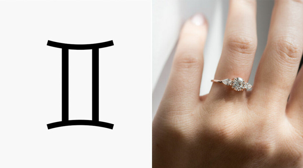 Foto via: <a href="https://www.catbirdnyc.com/wedding-engagement/engagement-rings/juno-the-swan.html" target="_blank" rel="noopener">Catbird</a> 03. tvillingarna-ring2