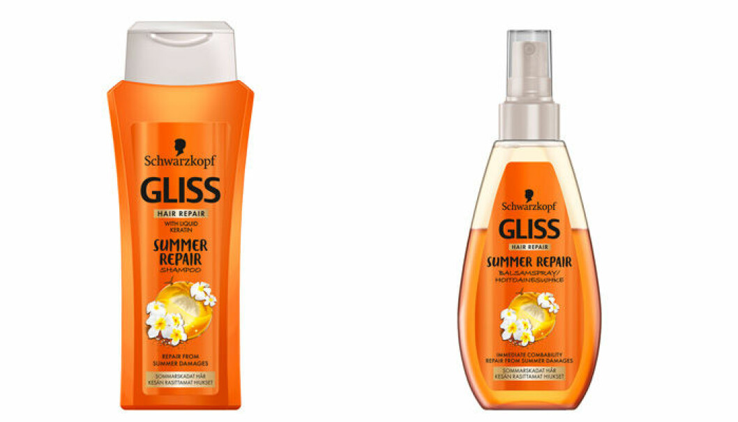 Summer repair schamoo och balsamspray limited summer edition, Gliss, 30 kronor, samt 80 kronor.