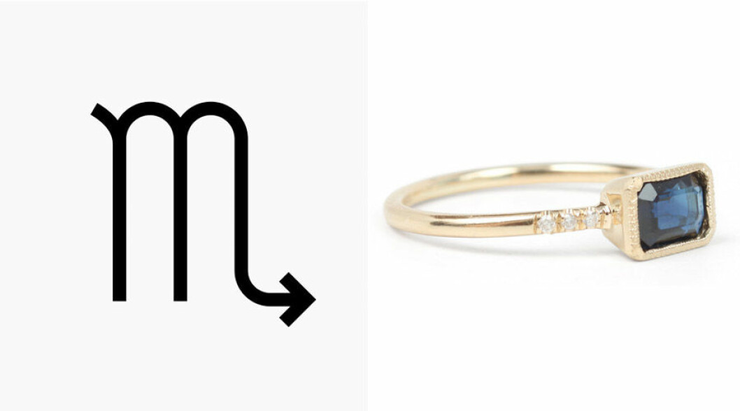 Foto via: <a href="https://www.catbirdnyc.com/wedding-engagement/engagement-rings/true-blue-ring.html" target="_blank" rel="noopener">Catbird</a> 08. skorpionen-ring