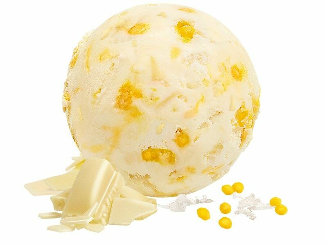 Kulglass Vit choklad och salt citron. kulglass Vit choklad och salt citron