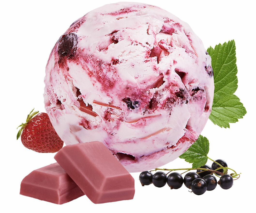 glass med smak av rubychoklad och bär