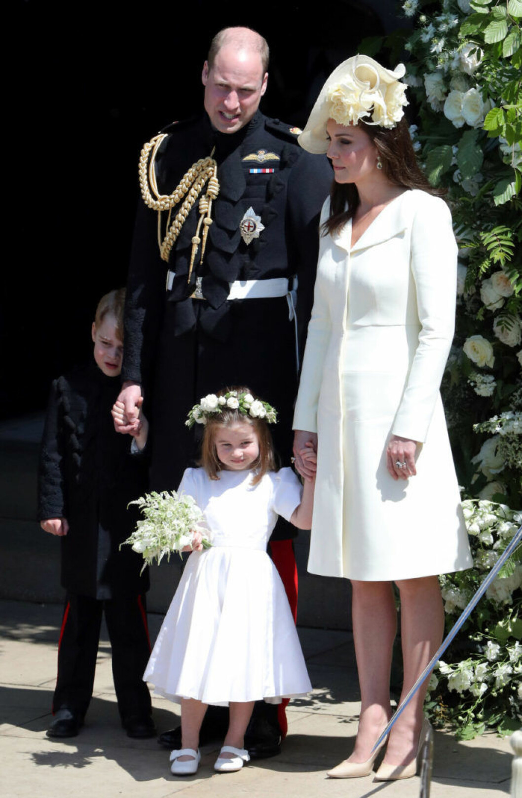 Prins William, Catherine, hertiginnan av Cambridge, prins George och prinsessan Charlotte