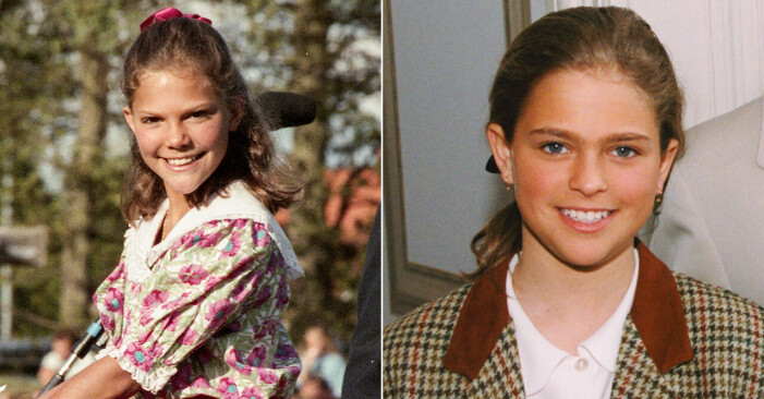 Kronprinsessan Victoria på 12-årsdagen och prinsessan Madeleine när hon är 12 år.