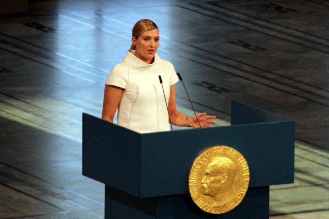 Nobels fredspris Beatrice Fihn, Ican, håller tal