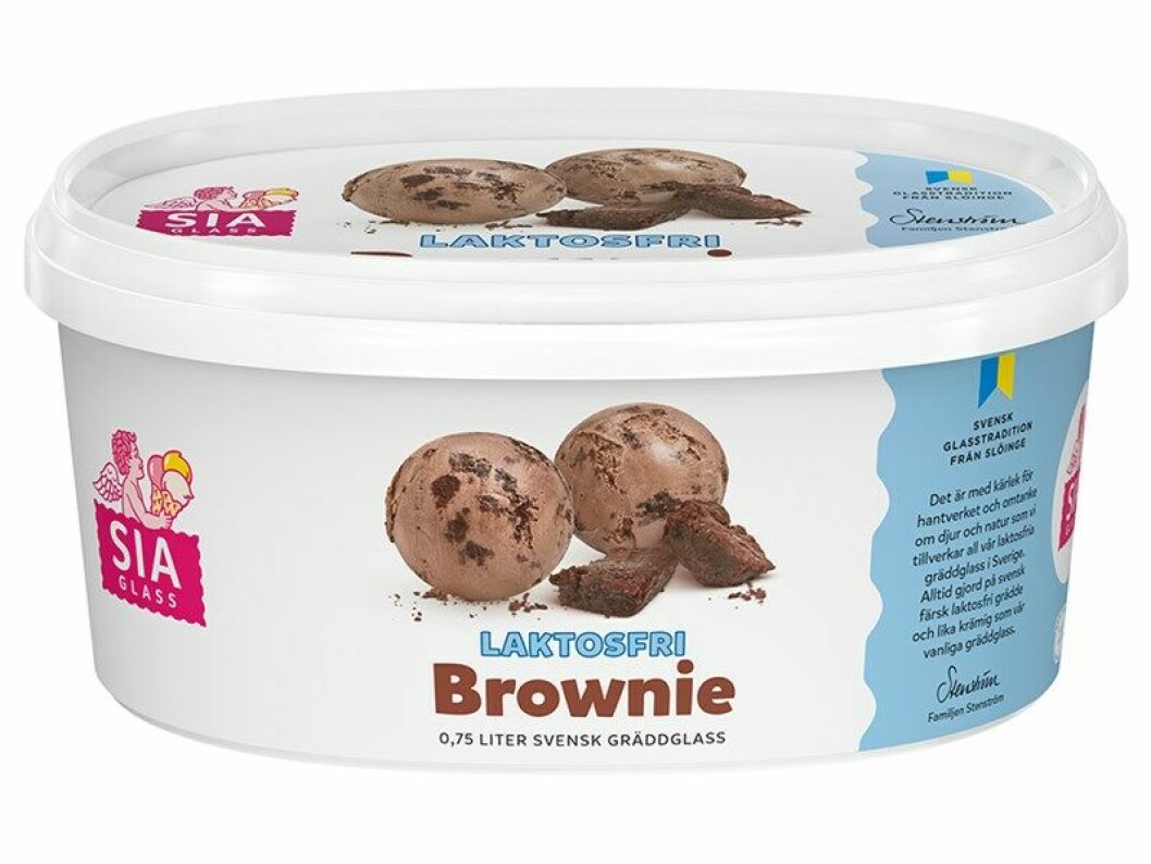 Laktosfri Brownie kommer i en förpackning på 0,75 liter. laktosfri brownie