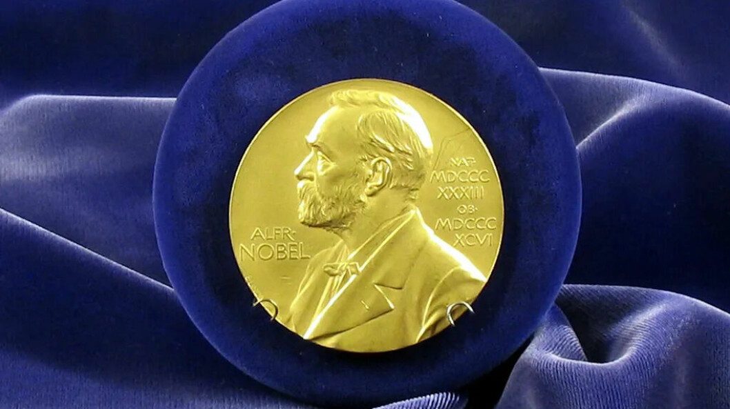 Alfred Nobel avbildades ofta i profil, så även på Nobelemblemet som pryder pristagarnas medalj. Nobelpris medalj Alfred Nobel.
