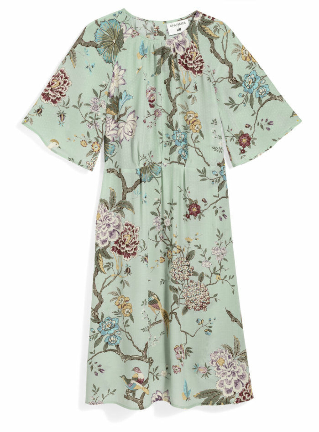 H&M GP & J Baker mintgrön mönstrad klänning