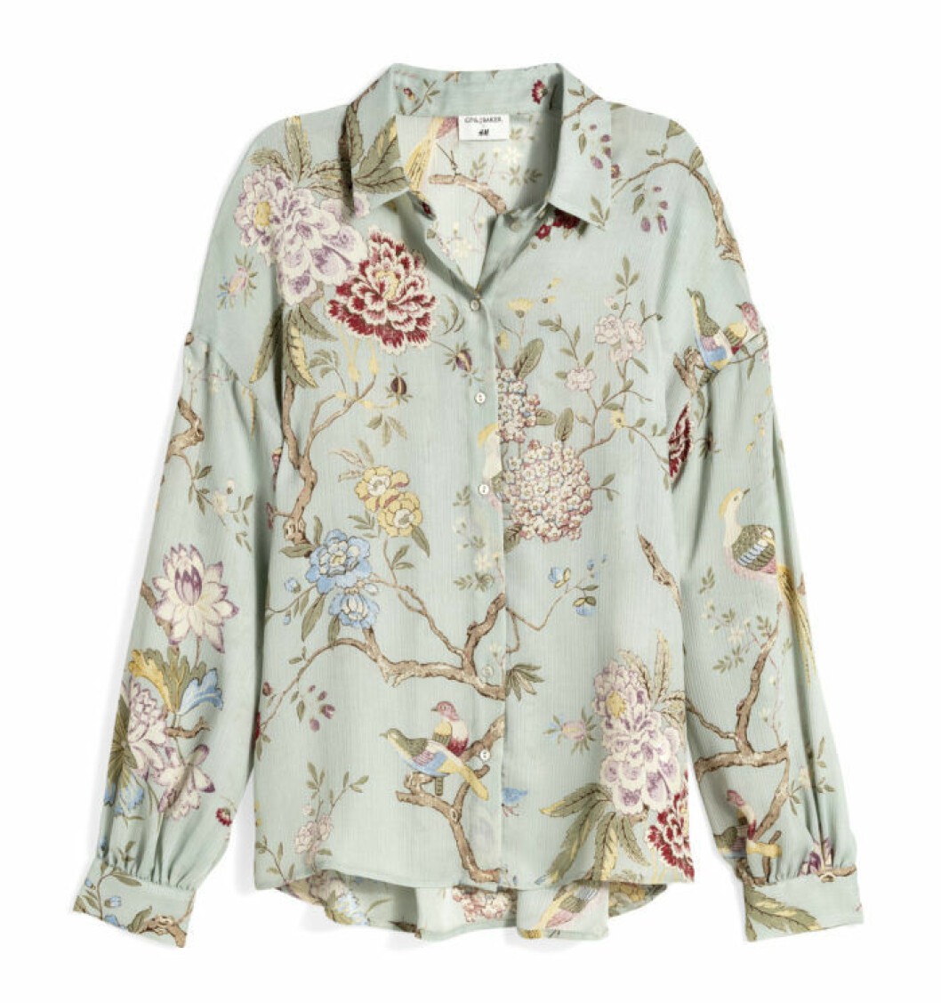 H&M GP & J Baker grön mönstrad blus