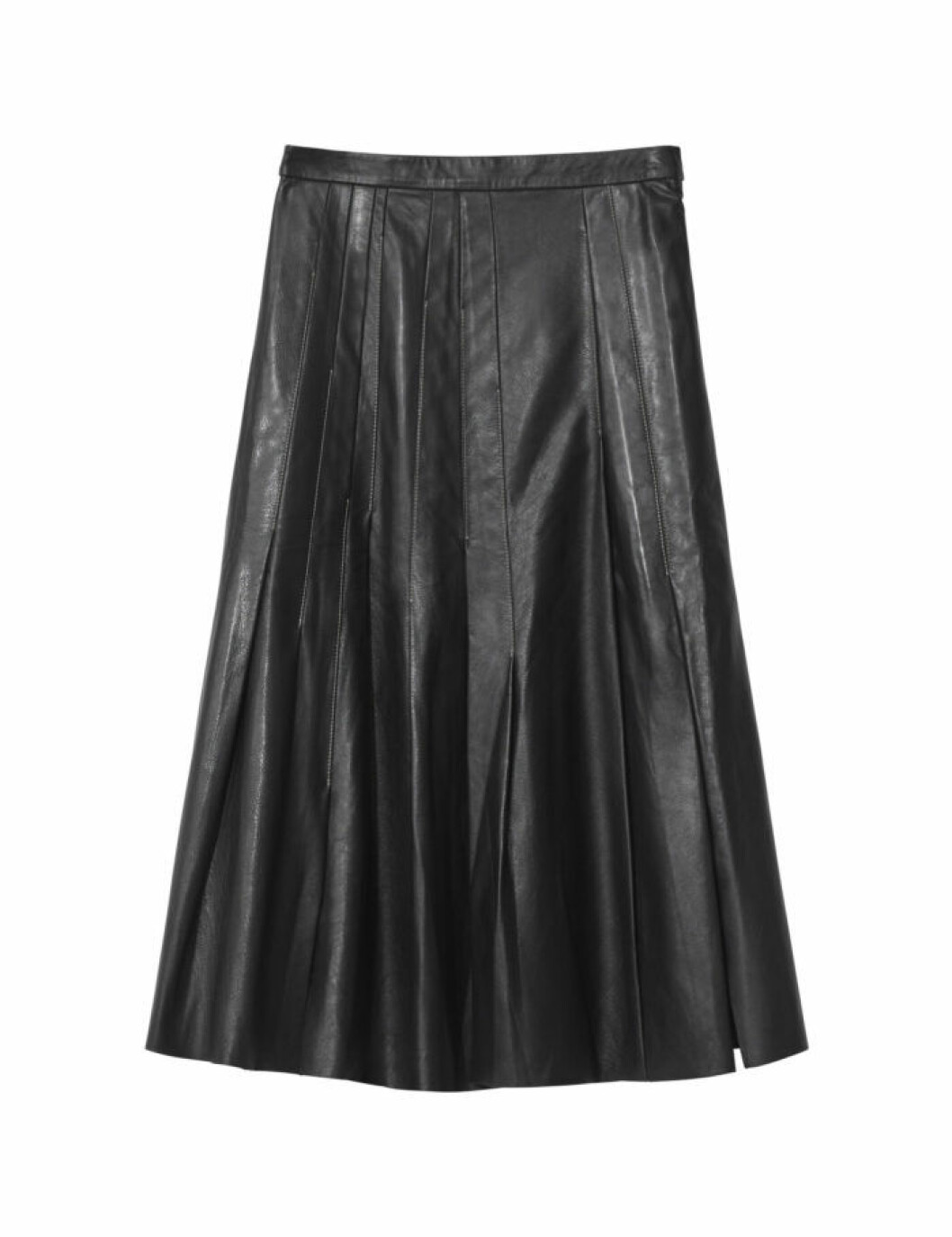 Svart a-linjeformad skinnkjol, 1 999 kr. Skinnkjol H&M Studio AW18