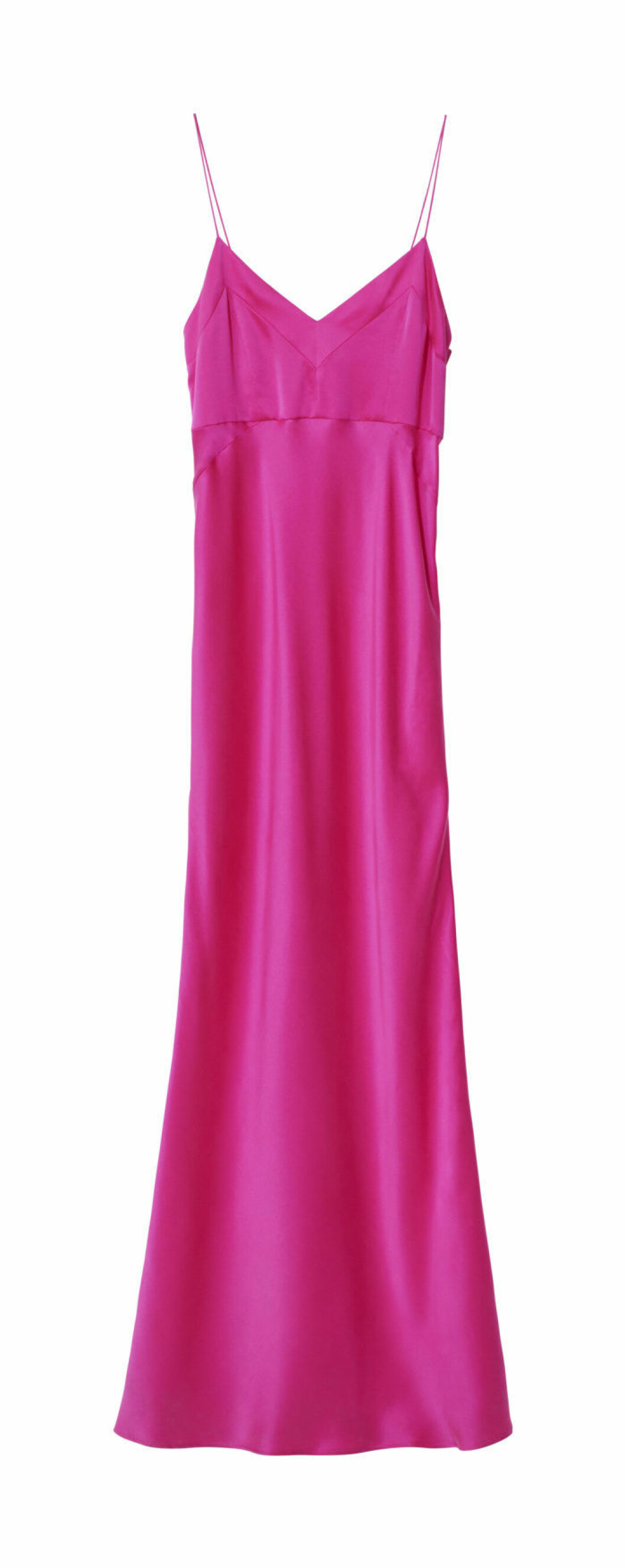 Ceriserosa långklänning med spagettiband, 699 kr. Rosa klänning h&m studio aw18