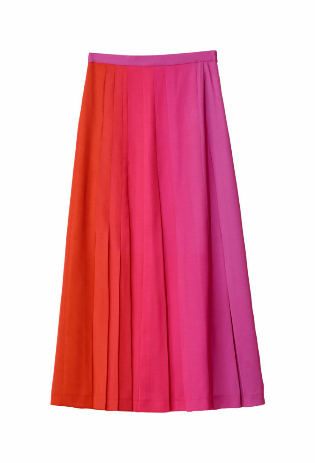 Veckad kjol i rött och rosa, 799 kr. röd rosa kjol h&m studio aw18