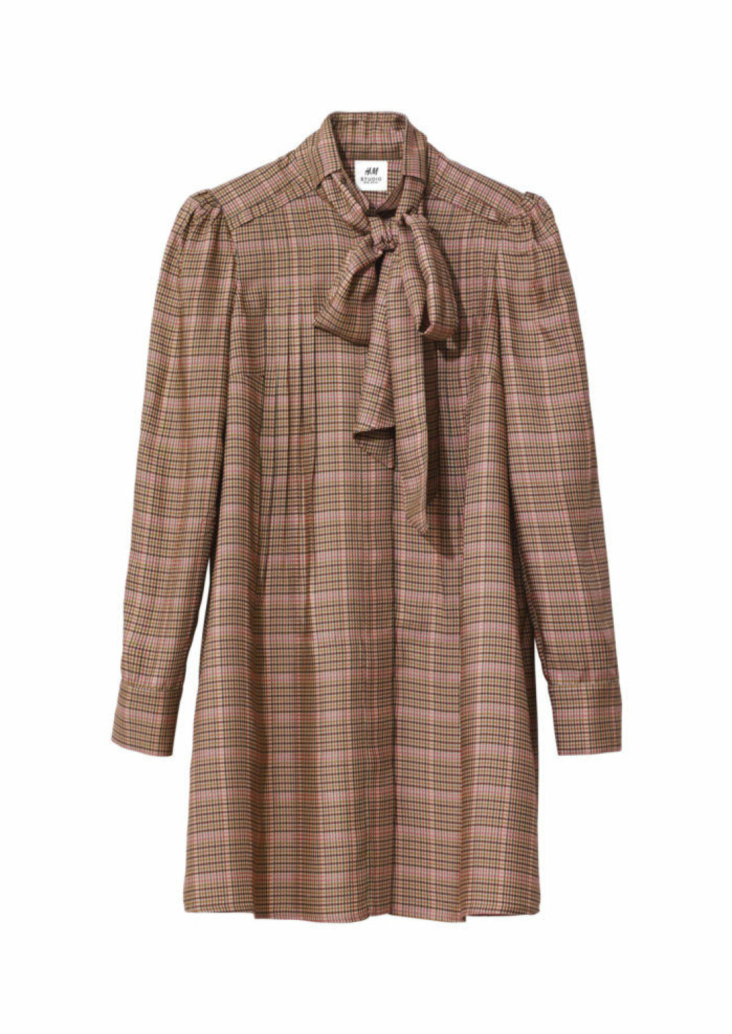 Rutig skjortklänning med knytband i halsen, 999 kr. Rutig klänning h&m studio aw18