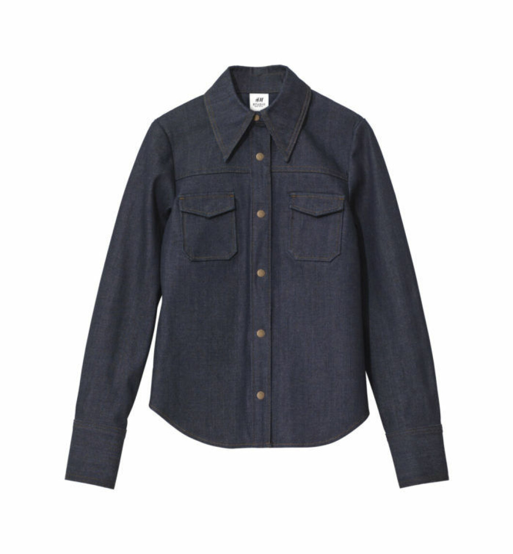 Mörkblå jeansskjorta, 599 kr blå jeansskjorta h&m studio aw18