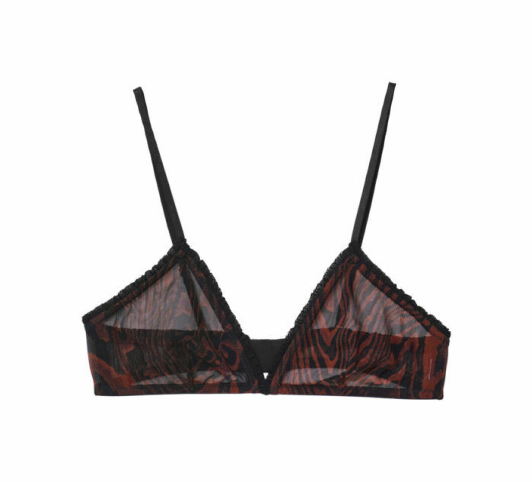 Mönstrad trekantsbehå, 199 kr. H&M Studio AW18 monstrad trekantsbehå