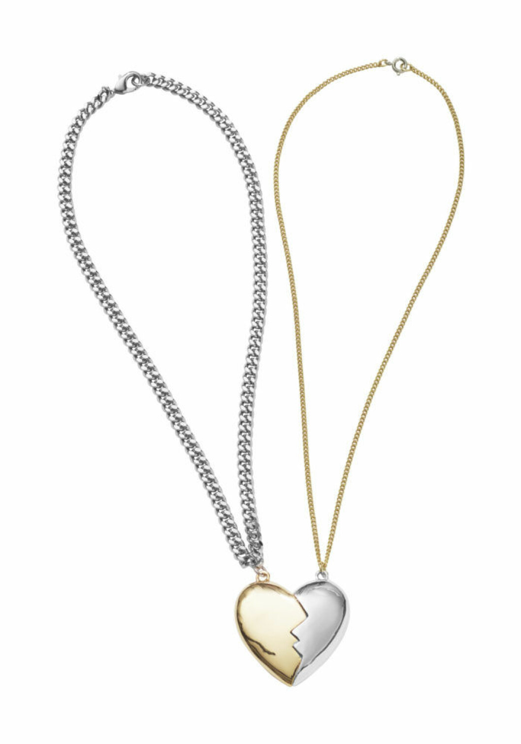 Dubbelt halsband med två hjärthalvor, 249 kr. H&M Studio AW18 hjärthalsband