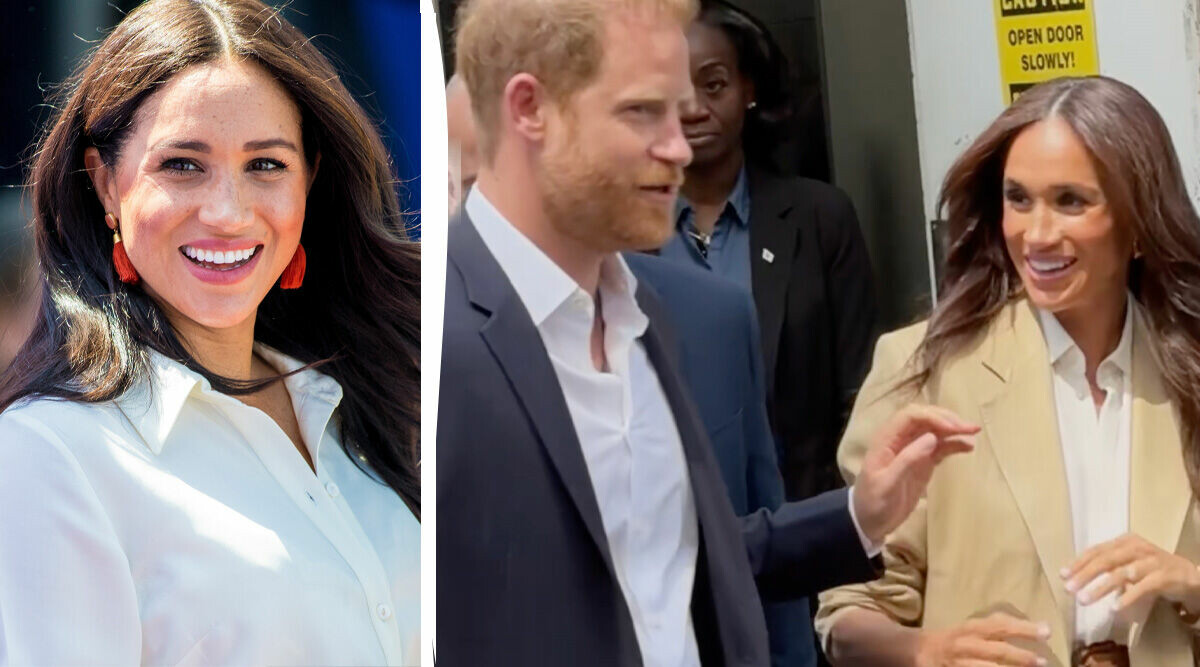 Hejdå jeans! Här gör Meghan entré i omdebatterade byxan