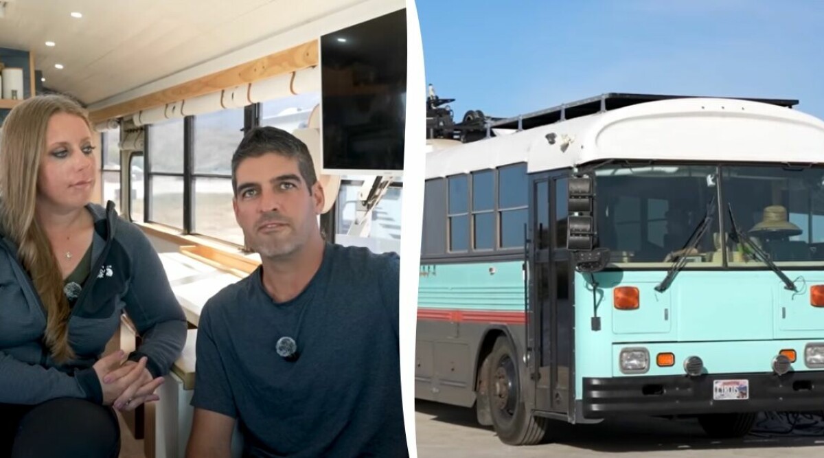 Familjen lever i en buss – så ser deras liv ut