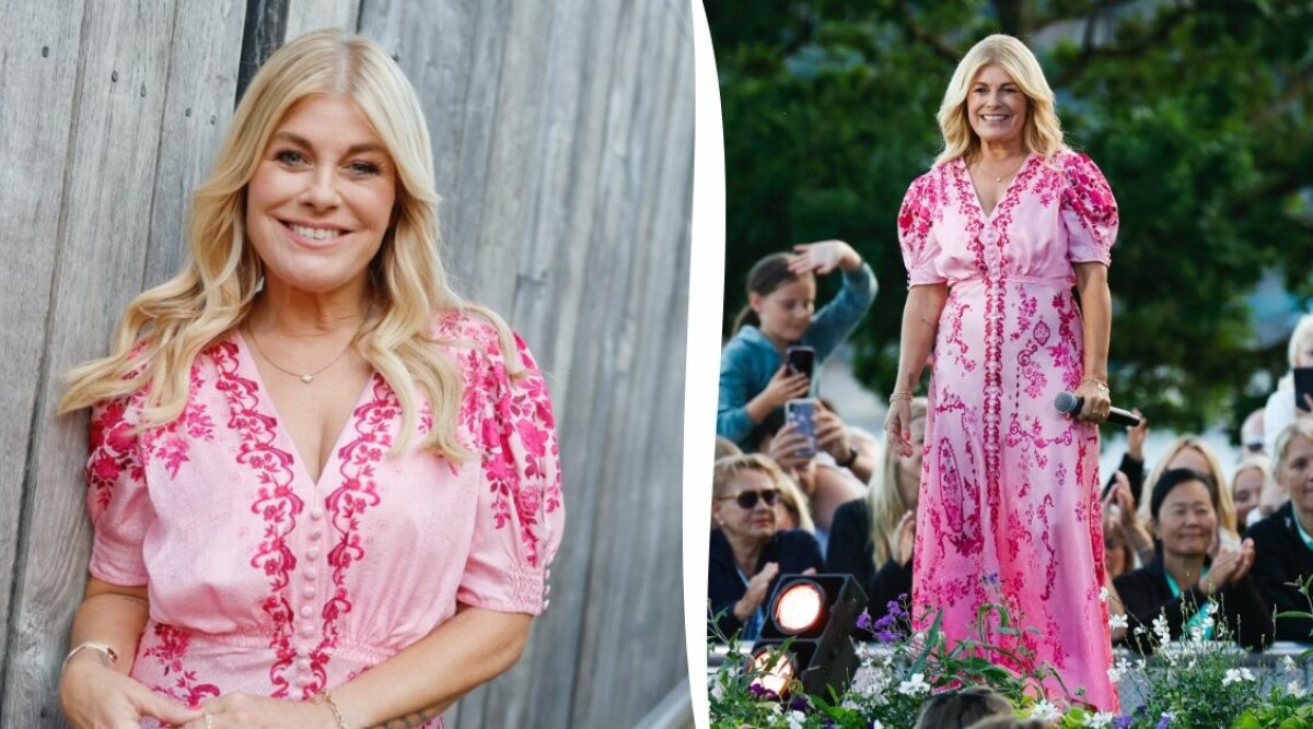 Pernilla Wahlgren bryter traditionen – klänningsvalet på Allsången