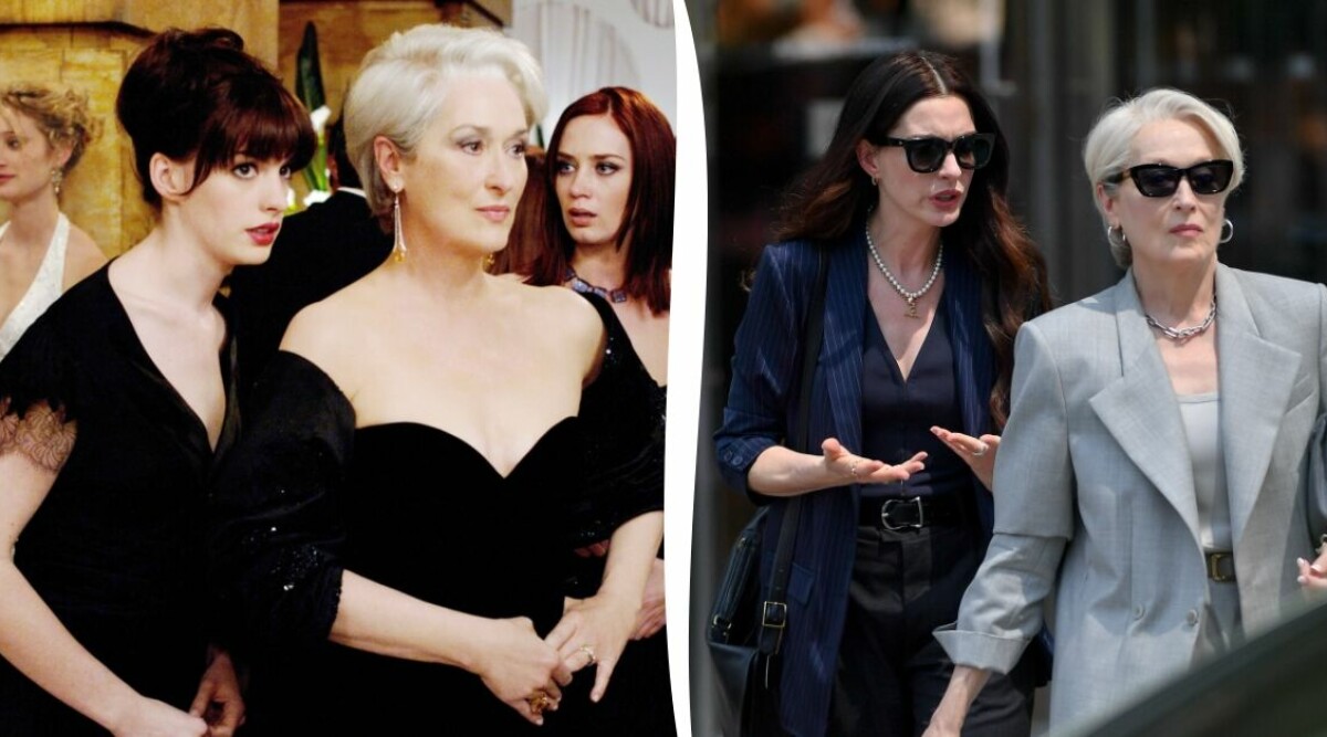 Se bilderna på Meryl Streep och Anne Hathaway under inspelningen av Djävulen bär Prada 2