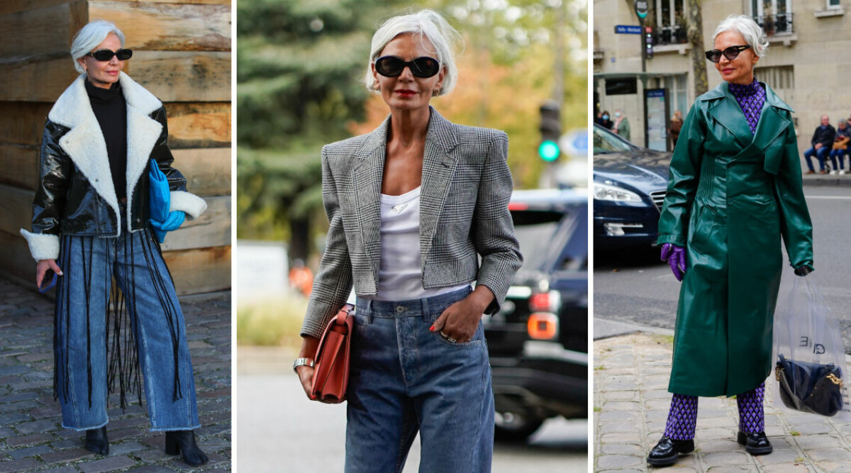 60-åriga modeprofilen inspirerar miljontals – favoritjeansen hon haft i över fyrtio år
