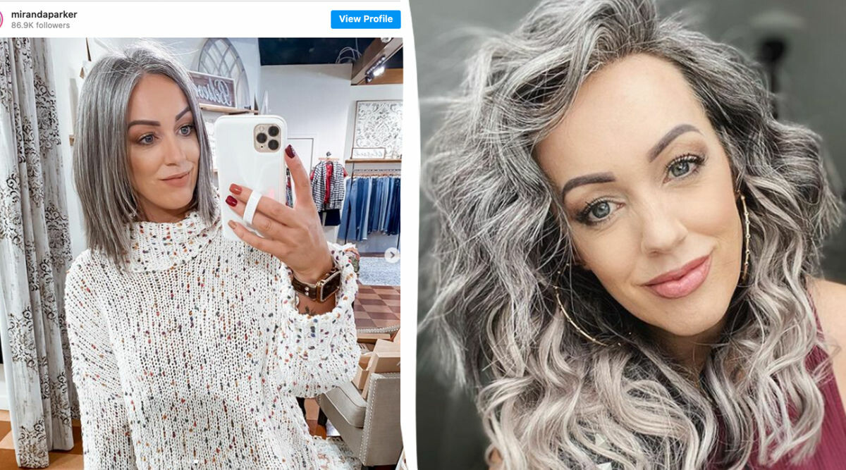Miranda, 41, slutade lägga tusenlappar på att färga – älskar sitt gråa hår