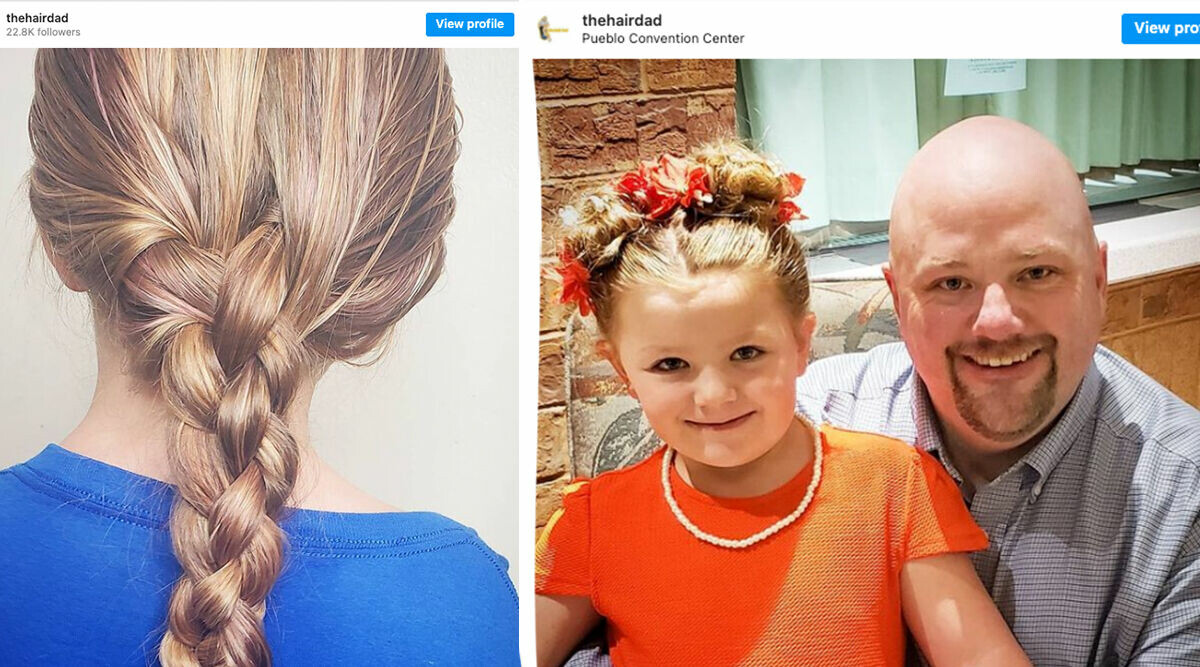 Ensamstående pappan lärde sig styla hår för dotterns skull