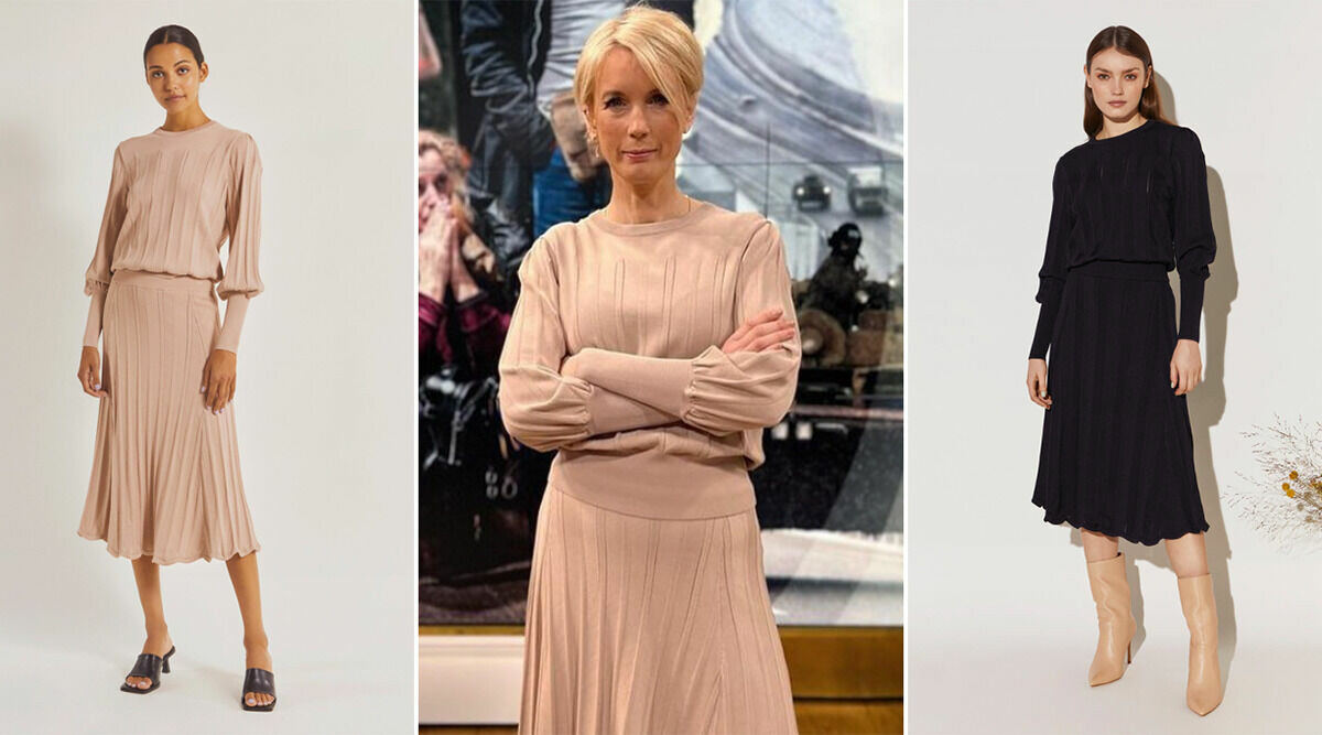 Här finns Jenny Strömstedts stilsäkra vårlook – stickat set i beige