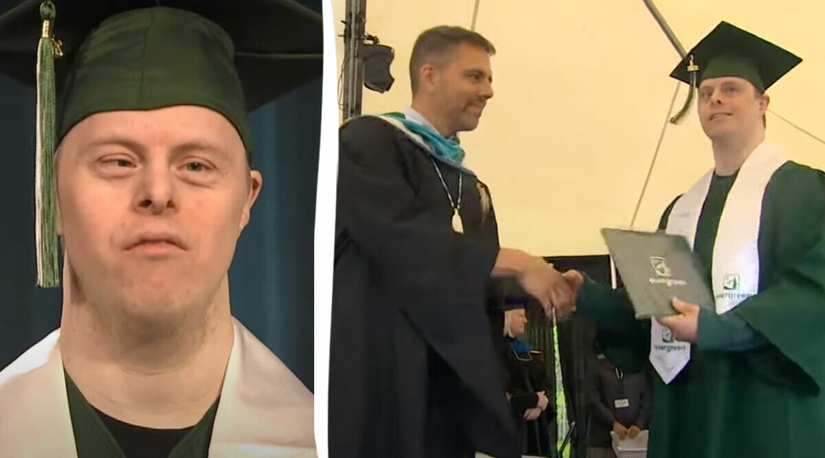 Dylan gör historia – först med Downs syndrom att ta examen på sin skola
