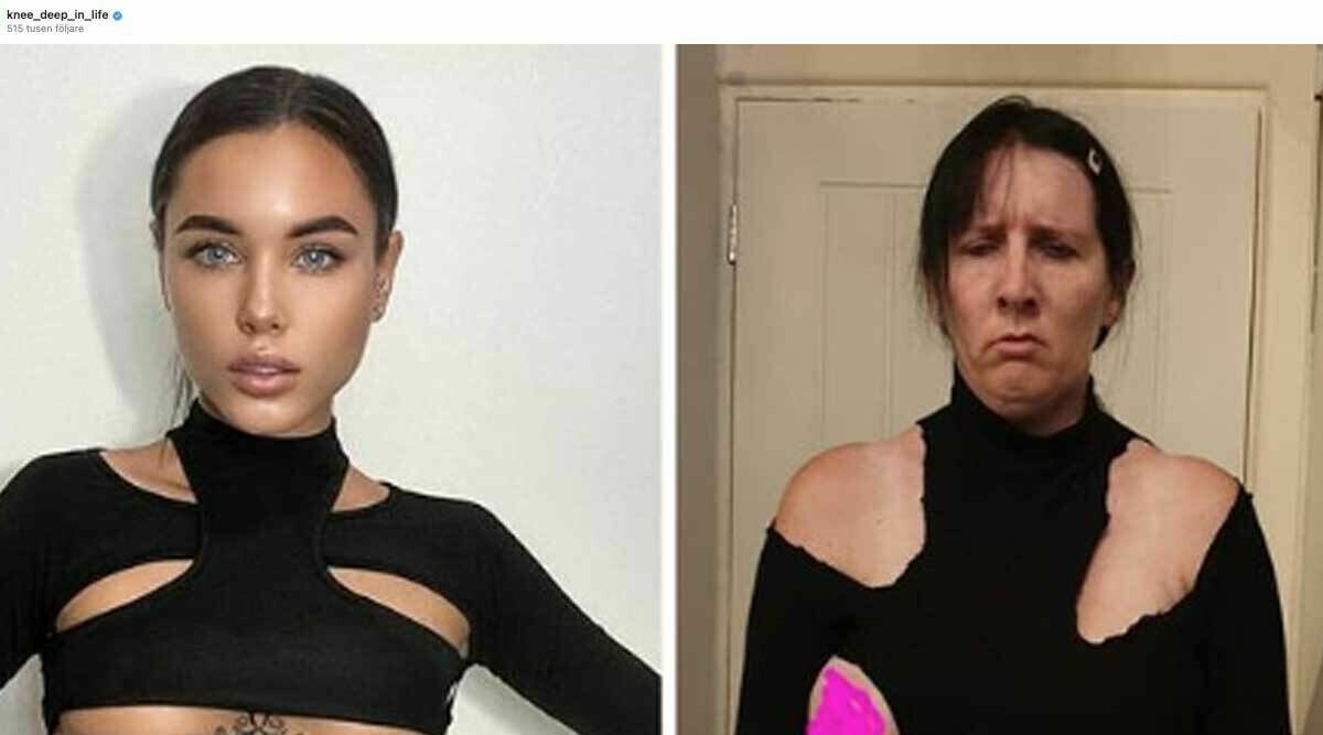 Tvåbarnsmamman gör succé – härmar modellernas bilder