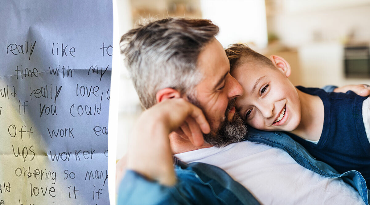 Sonens brev till tomten får pappan att bryta ihop