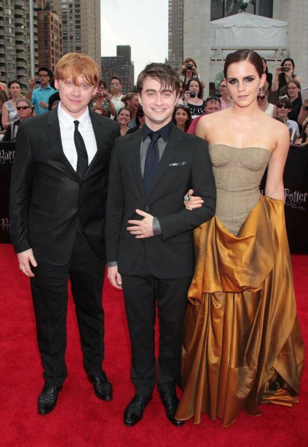 Rupert Grint, Daniel Radcliffe och Emma Watson. Nostalgi Harry Potter