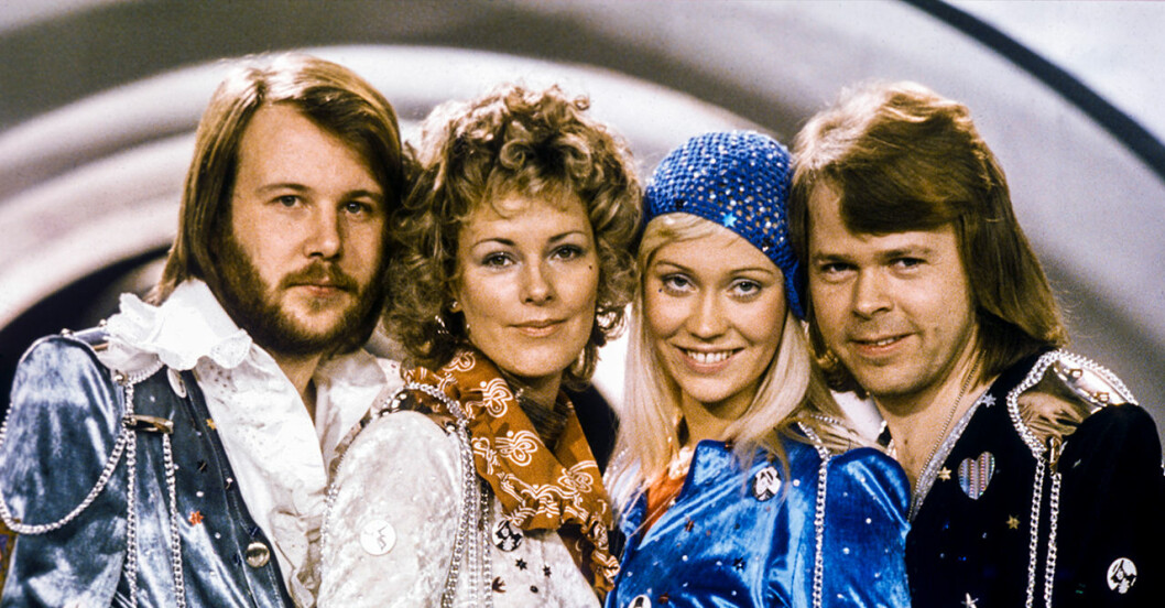 Abba efter segern i Melodifestivalen 1974.