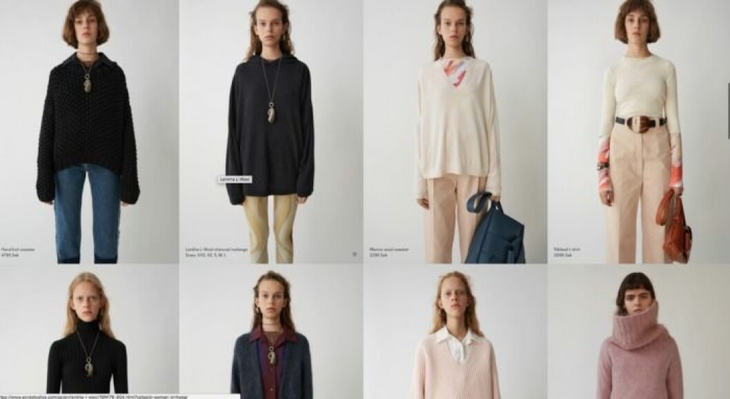 Mia Skäringer uppmanar Acne och andra klädmärken att variera mellan olika typer av modeller.<br> Foto: Acnestudio.se acne studio modeller