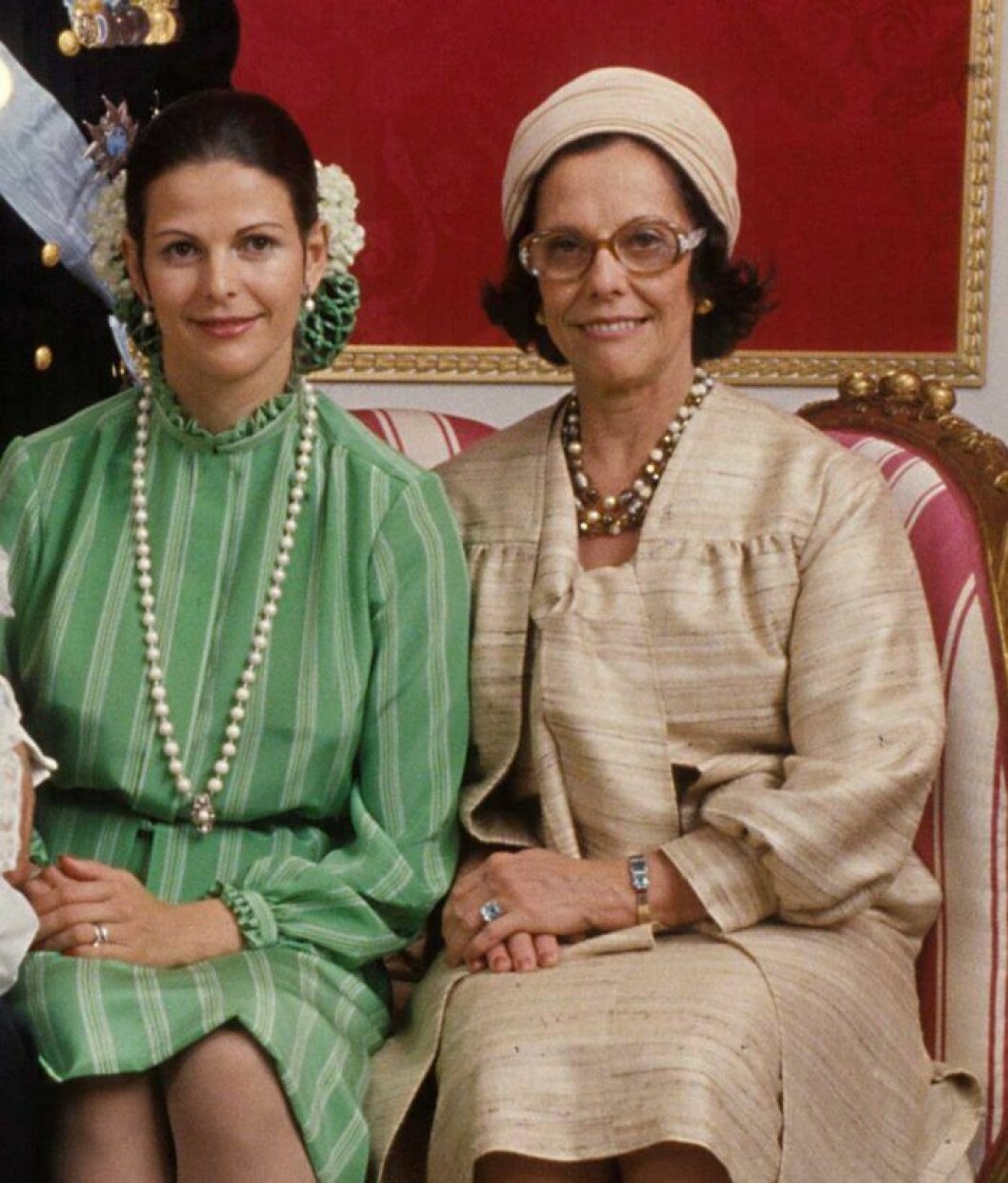 Drottningen med sin mor Alice 1977. Drottning Silvia mamma Alice Sommerlath 1977