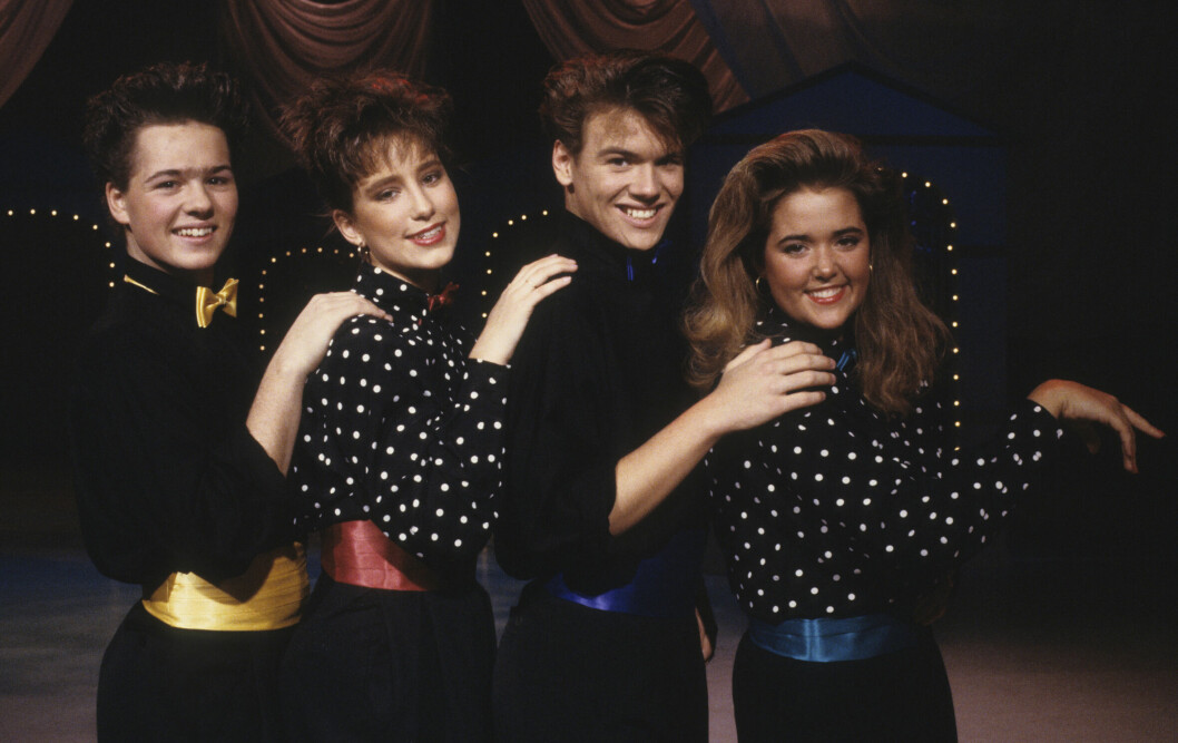 Peter Jöback Lisa Nilsson, Andreas Lundstedt och Lizette Pålsson med sin Grupp Four Stage, 1988.