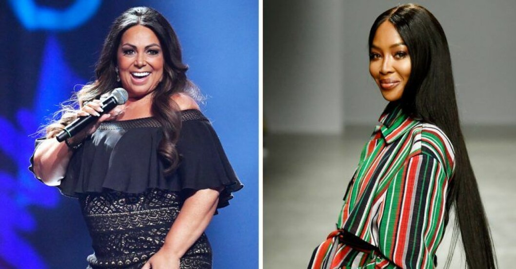 Sångerskan Anna Book är född samma år som modellen Naomi Campbell. Anna Book sjunger i en mikrofon och Naomi Campbell