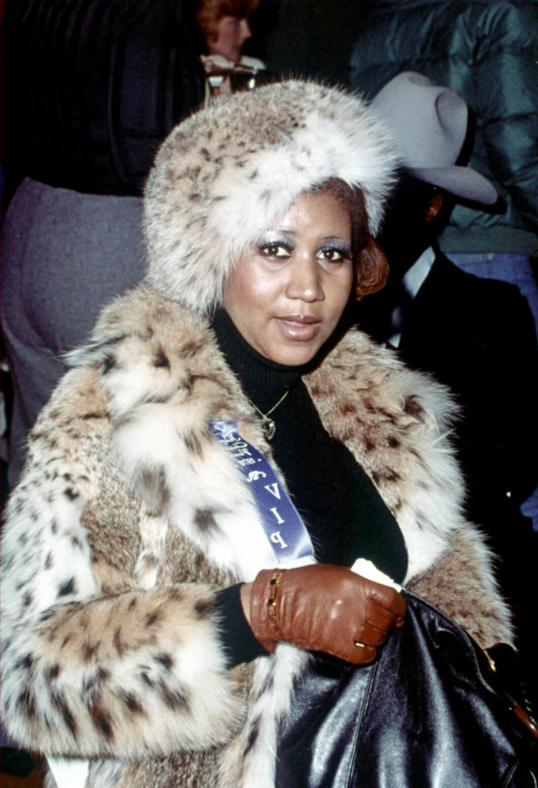 Aretha Franklin i leopard 1980. 
