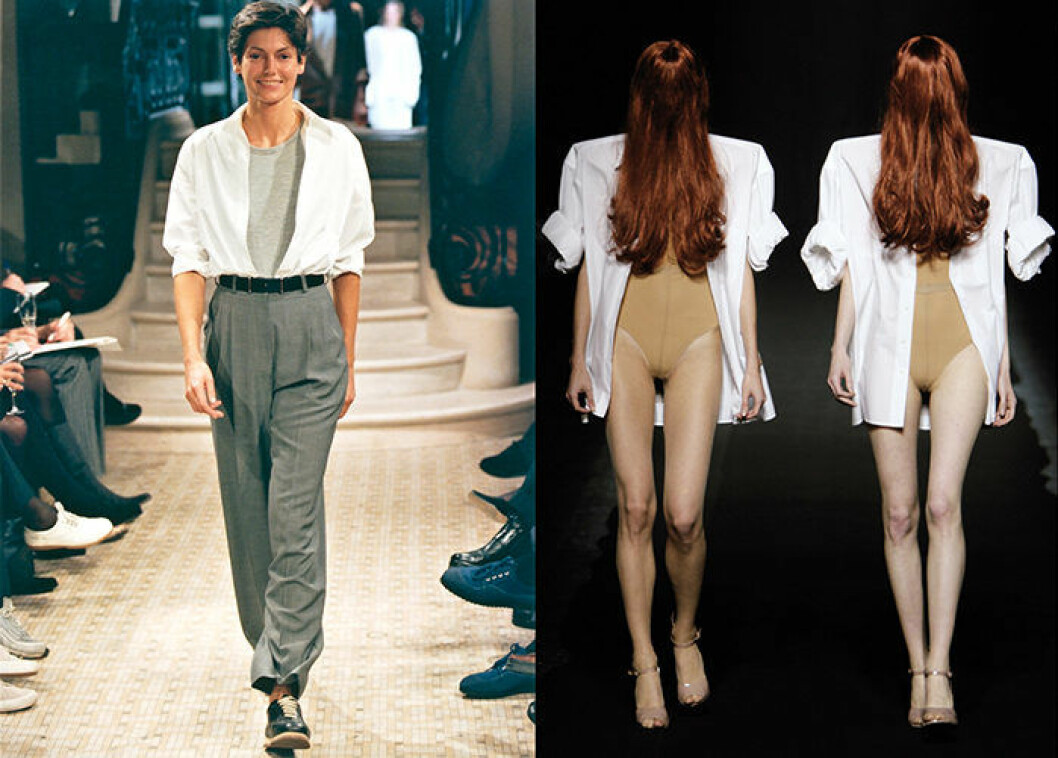 Studio des Fleurs, Hermès S/S 1999 (t.v.) och Giovanni Giannoni, Maison Martin Margiela S/S 2009 (t.h.) Studio des Fleurs, Hermès S/S 1999 och Giovanni Giannoni, Maison Martin Margiela S/S 2009