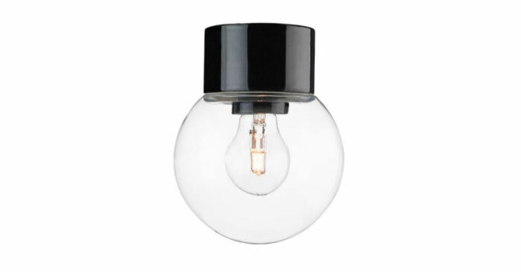 Svart retrolampa badrum