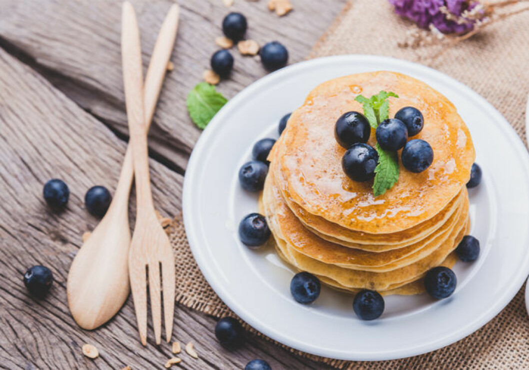 Bananpannkaka på nyttigt vis. Nyttiga bananpannkakor