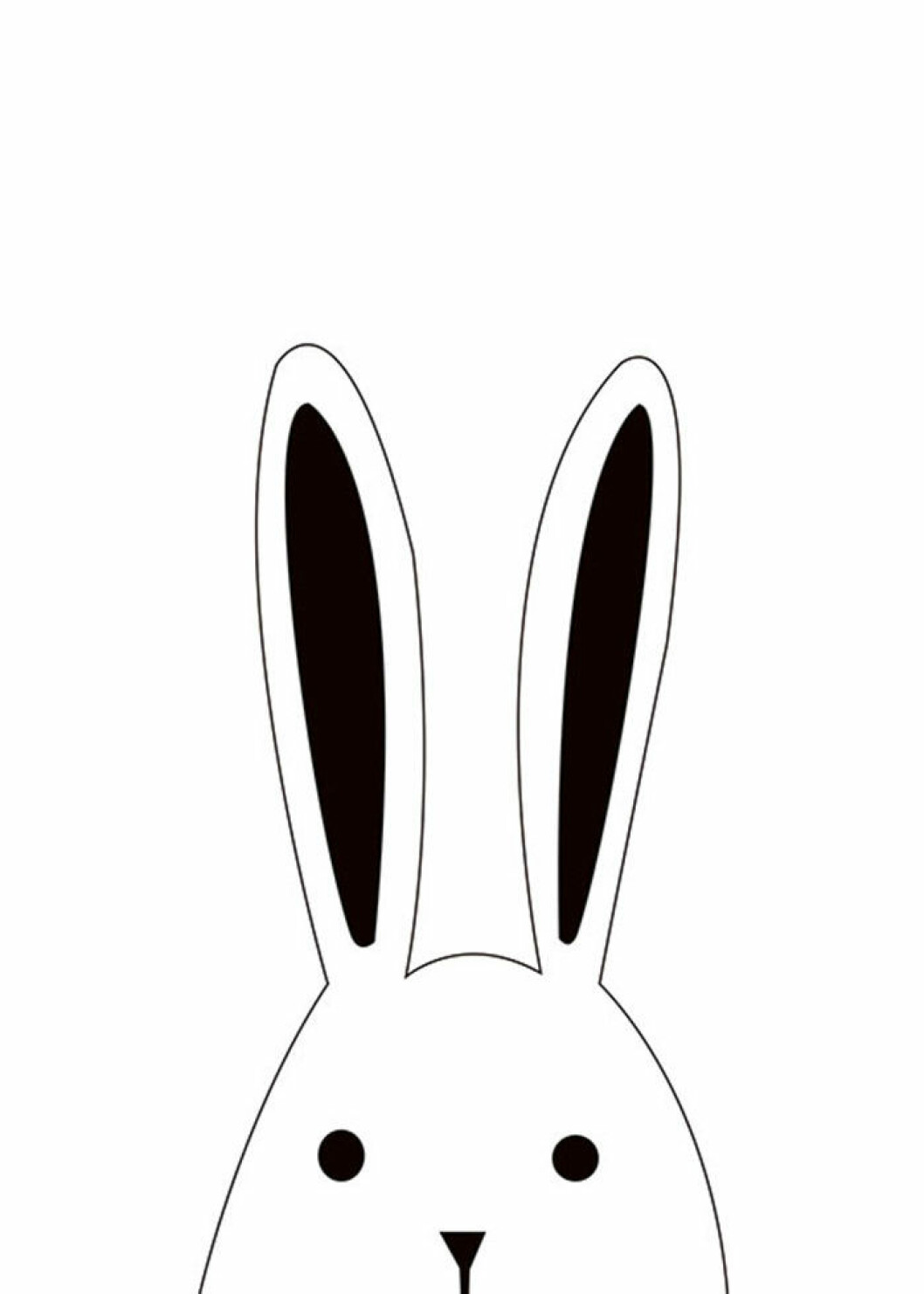 Poster till barnrummet från Desenio med kaninmotiv i svartvitt