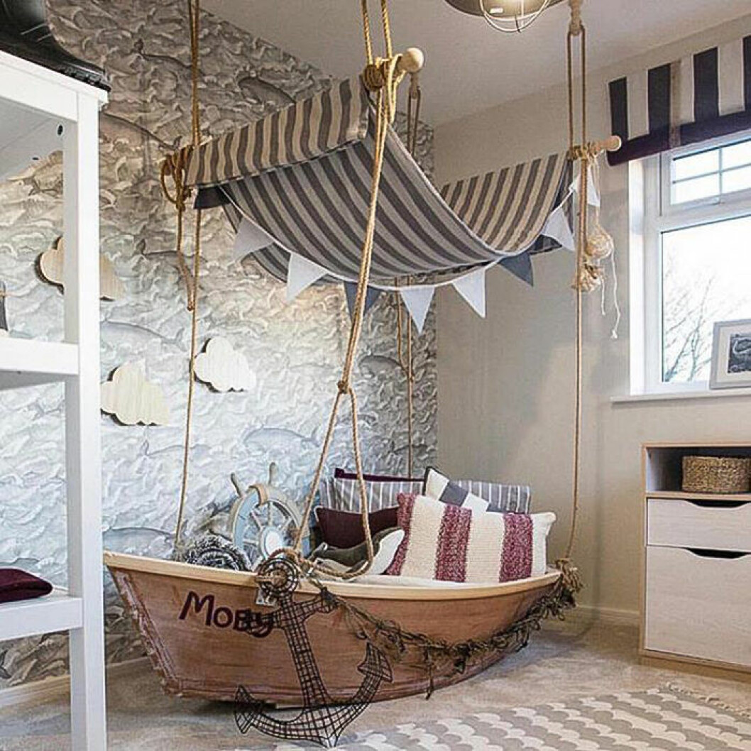 Foto:<a href="https://www.instagram.com/designhousemcr/" target="_blank" rel="noopener"> Designhouse Manchester</a> Havsinspirerad tapet