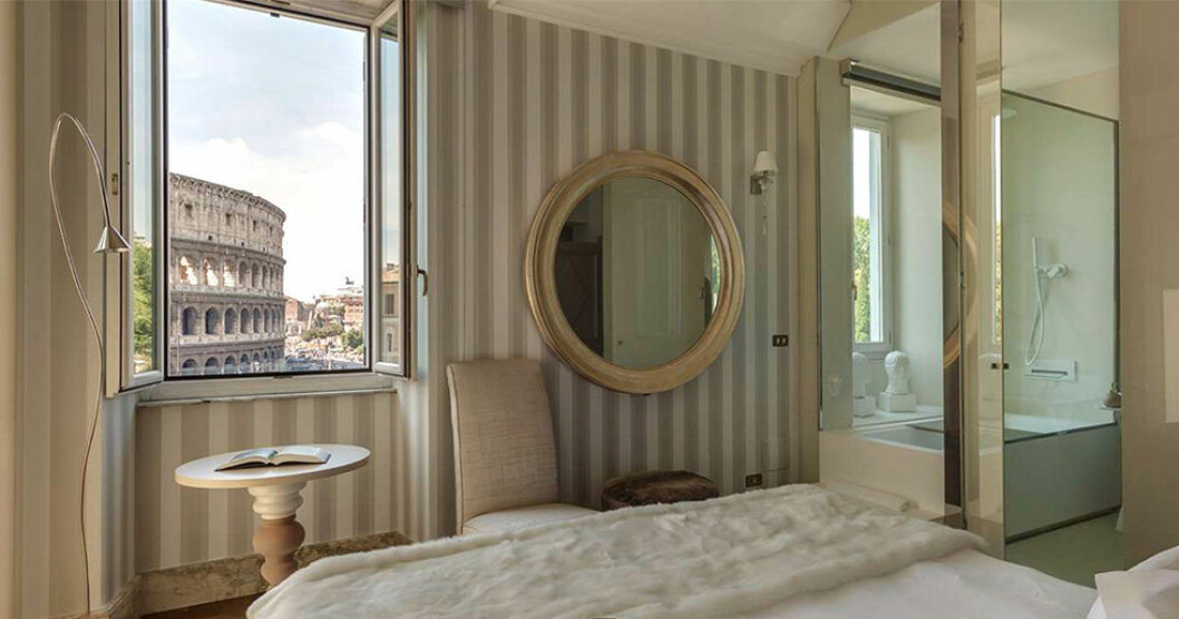 Alla rum på hoteller har utsikt över Colosseum. Foto: Palazzo Manfredi tips på bra hotell i rom hotel palazzo manfredi