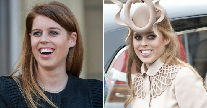Prinsessan Beatrice med mörkt och ljust hår.