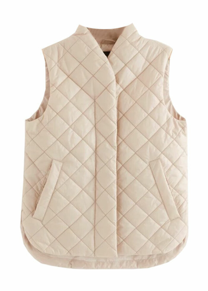 beige quiltad vadderad väst