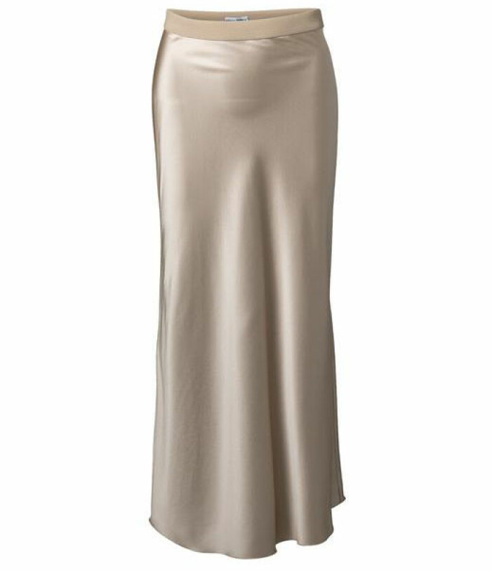 beige satinkjol