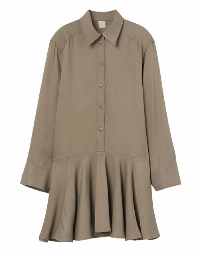beige skjortklänning