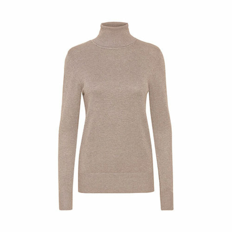 Beige stickad polotröja från Saint Tropez