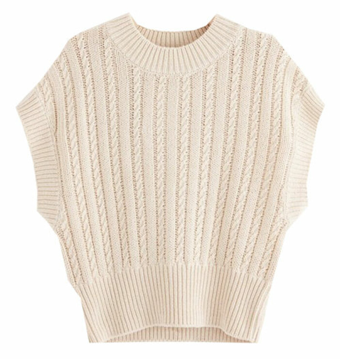 beige stickad väst