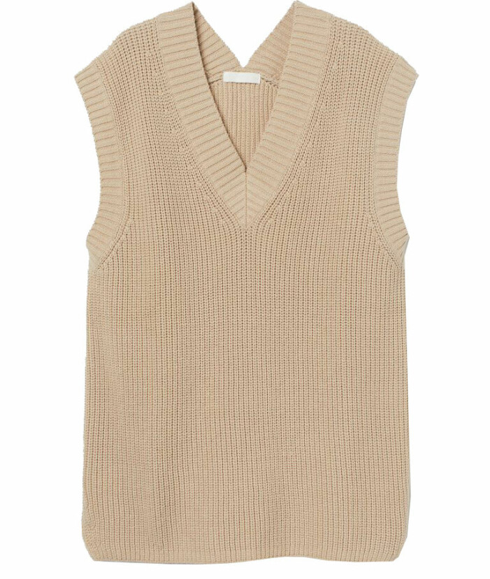 beige stickad väst